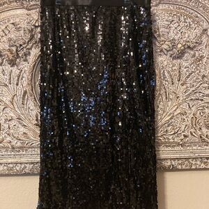 Nine West Black Sequin Pencil Skirt Black Sequin Sky